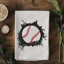 Baseball Cracked Wall Embroidery Design