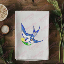 Bird With Flower Embroidery Design
