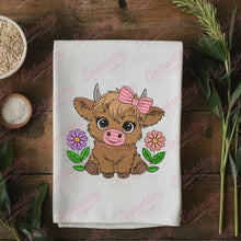 Cute Baby Highland Cow Embroidery Design