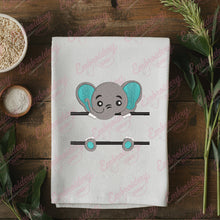 Elephant Split Name Frame Embroidery Design