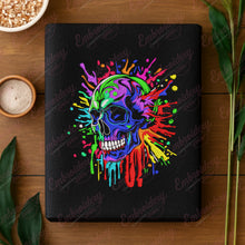 Colorful Skull Face Head Embroidery Design