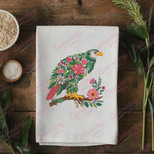 Tropical Leaves And Flowers Eagle Bird Embroidery Design