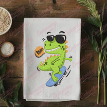 Cute Dinosaur Playing Skateboard Embroidery Design