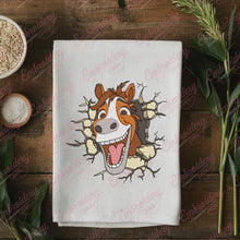 Funny Horse Cracked Wall Embroidery Design