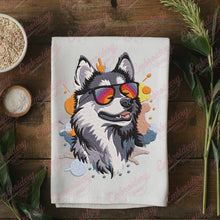 Colorful Husky Dog Embroidery Design