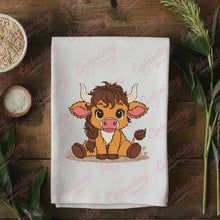 Baby Highland Cow Embroidery Design