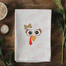 Thanksgiving Turkey Girl Face Embroidery Design