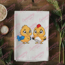 Two Cute Chickens Machine Embroidery Design