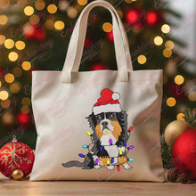 Cute Bernese Mountain Christmas Lights Embroidery Design