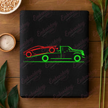 Towing Car Embroidery Design