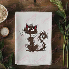 Funny Black Cat Embroidery Design