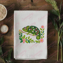 Beautiful Floral Chameleon Embroidery Design