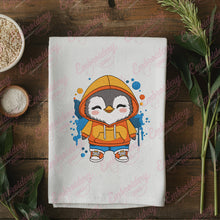 Cute Penguin Wearing A Hoodie Embroidery Design