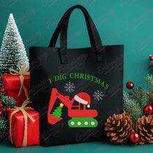 I Dig Christmas Excavator Embroidery Design