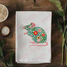 Tropical Leaves And Flowers Rat Embroidery Design