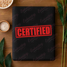 Certified Typography Embroidery Design