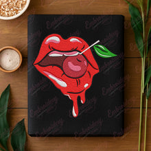 Woman Lips With Cherry Embroidery Design