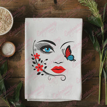 Girl Face With Butterfly Embroidery Design