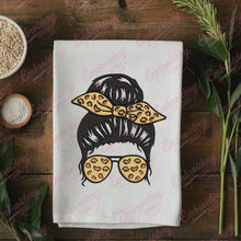 Leopard Print Messy Bun Embroidery Design