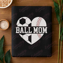 Baseball & Soccer Mom Heart Embroidery Design