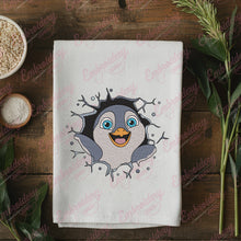 Penguin Hole In A Wall Embroidery Design