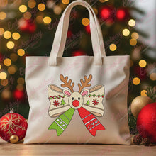 Christmas Reindeer Coquette Bow Embroidery Design