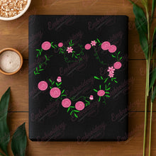Romantic Heart Flower Embroidery Design