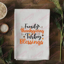 Family Thanksgiving Turkey Blessings Embroidery Design
