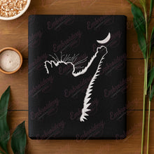 Cat Catches The Crescent Moon Embroidery Design