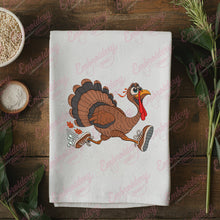 Running Thanksgiving Turkey Embroidery Design