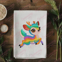 Rainbow Deer Embroidery Design