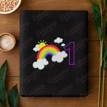 Rainbow Birthday Number 1 Embroidery Design
