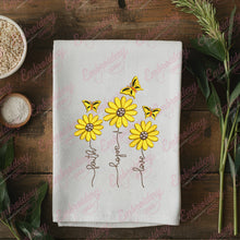 Faith Hope Love Sunflower Embroidery Design