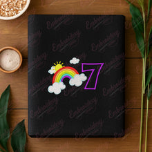 Rainbow Birthday Number 7 Embroidery Design