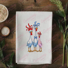 Colorful Crazy Chickens Embroidery Design