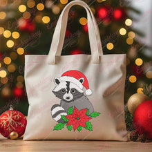 Christmas Raccoon In Santa Hat Embroidery Design