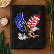 American Eagle with Flag Wings Embroidery Design