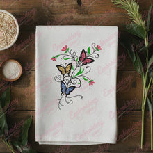 Butterfly With Flower Embroidery Design
