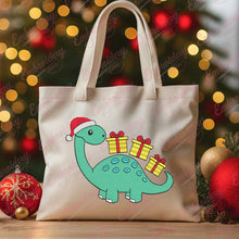 Christmas Dinosaur Delivers Gifts Embroidery Design