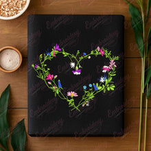 Heart Frame with Flowers Embroidery Design