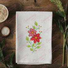 Simple Red Flowers Embroidery Design