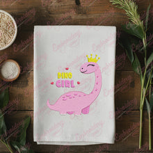 Funny Dino Girl Embroidery Design