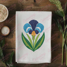 Iris Bloom Embroidery Design