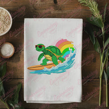 Turtle with Surfboard Embroidery Design