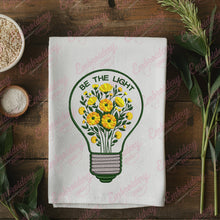Flowers in Light Bulb Machine Embroidery Design