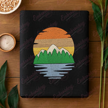 Sunset Mountain Embroidery Design