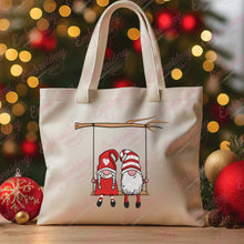 Christmas Gnome Couple On Swing Embroidery Design