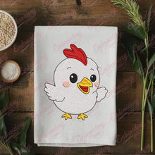 Cute Happy Chicken Embroidery Design