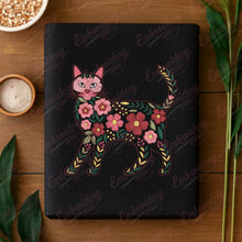 Floral Cat Embroidery Design