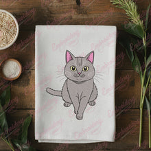 Russian Blue Cat Embroidery Design